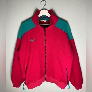 Vintage Columbia Sportswear Company Long Sleeve Pink Fleece Full Zip Jack ize XL